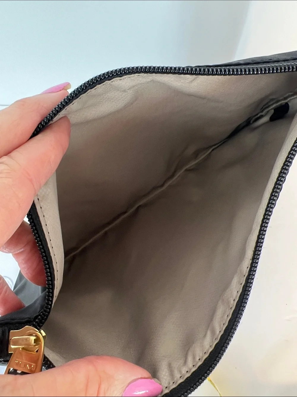 TUMI Black Nylon Zip Pouch